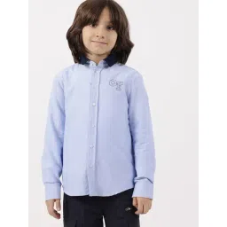 One Friday Boys Blue Cotton Regular Fit Embroidered Shirt-picture-25