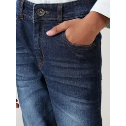 One Friday Boys Blue Denim Comfort Mid-Rise Light Fade Stretchable Jeans image 4