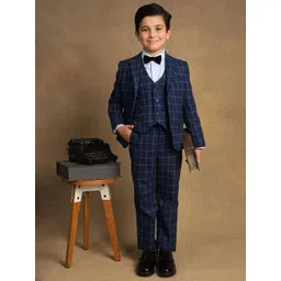 One Friday Boys Checked Comfort Fit Single-Breasted Blazers-picture-22