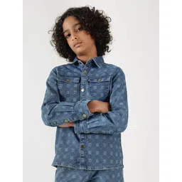 One Friday Boys Comfort Faded Opaque Printed Formal Shirt-picture-14
