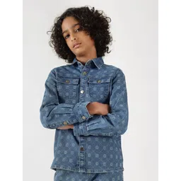 One Friday Boys Comfort Faded Opaque Printed Formal Shirt-picture-15