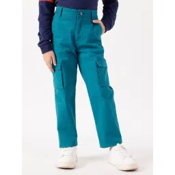 One Friday Boys Teal Cotton Regular Fit Trousers-picture-46