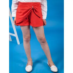 One Friday Girls Cotton Blend Shorts With Bow Pattern-picture-30