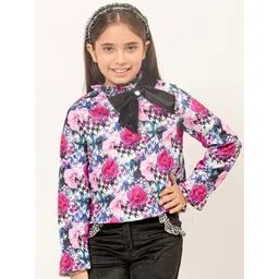 One Friday Girls Floral Printed Top With Bow Detail-picture-17