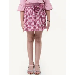 One Friday Girls Heart Printed Mini A-Line Skirt-picture-15