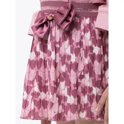 One Friday Girls Heart Printed Mini A-Line Skirt image 4