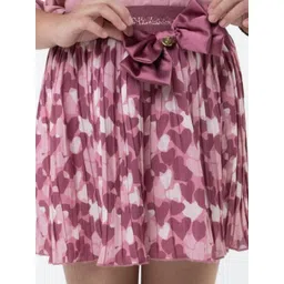 One Friday Girls Heart Printed Mini A-Line Skirt image 2