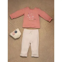 One Friday Girls Printed Pure Cotton Top with Trousers-picture-35