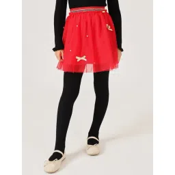 One Friday Girls Red Regular Fit Applique Skirt-picture-10