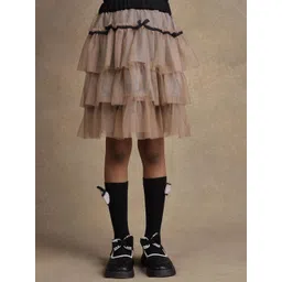 One Friday Girls Tiered Knee Length Skirts-picture-33