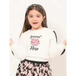 One Friday Girls Typography Printed Pullover Sweater-picture-25