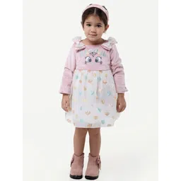 One Friday Infants Self Design Bow Detailing A-Line Dress-picture-29