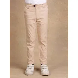 One Friday Kids Beige Regular Fit Trousers-image-1