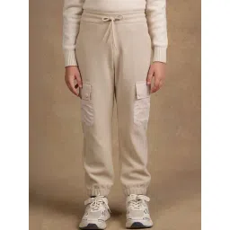 One Friday Kids Beige Regular Fit Trousers-image-8