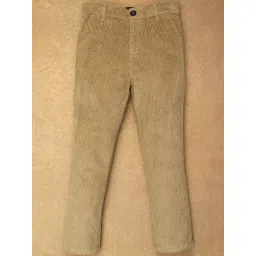 One Friday Kids Beige Textured Regular Fit Trousers-picture-44