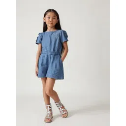 One Friday Kids Blue Cotton Jumpsuit-picture-15