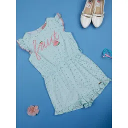 One Friday Kids Blue Self Regular Fit Jumpsuit-picture-21