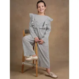 One Friday Kids Grey Embellished Regular Fit Jumpsuit-picture-34