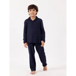 One Friday Kids Navy Blue Cotton Night Suit-picture-42
