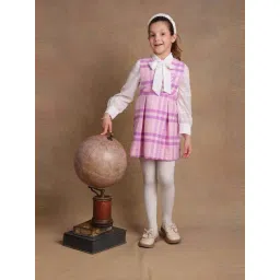 One Friday Kids Pink Checks Regular Fit Dress-picture-44