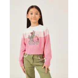 One Friday Kids Pink Cotton Sweater-picture-24