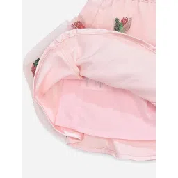 One Friday Kids Pink Embellished Regular Fit Skirt image 4