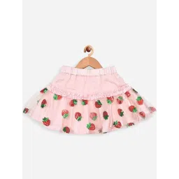 One Friday Kids Pink Embellished Regular Fit Skirt image 2