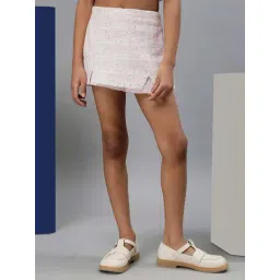 One Friday Kids Pink Embellished Regular Fit Skorts-picture-10