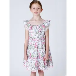 One Friday Kids Pink Floral Regular Fit Dress-picture-39