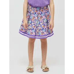 One Friday Kids Pink Floral Regular Fit Skirt-picture-32