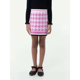 One Friday Kids Pink Printed Regular Fit Skirt-picture-25