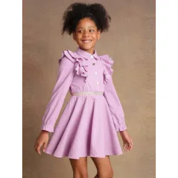 One Friday Kids Pink Regular Fit Dress-picture-33