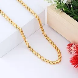 One gram Stylish Golden Neck woman and men Chain “20” Inches Gold-plated Chain CHAIN129-picture-12