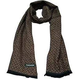 one point collections Warm Winter Wear Acrylic Woolen Muffler/Scarf For Men & Women Warm lightweight Scarf (Brown and black)-picture-19
