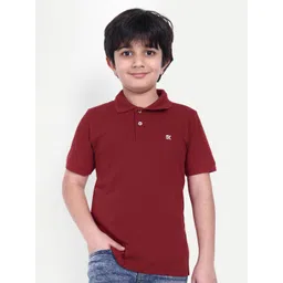 ONE SKY Boys Solid Polo Collar Cotton T-shirt-picture-10