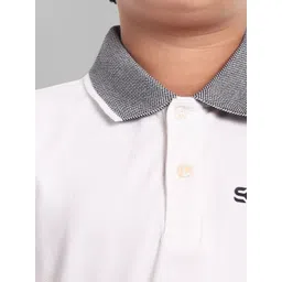 ONE SKY Boys Solid Polo Collar Cotton T-shirt image 2