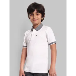ONE SKY Boys Solid Polo Collar Cotton T-shirt image 4