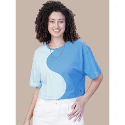 ONE SKY Colourblocked Drop-Shoulder Sleeves T-shirt-picture-31