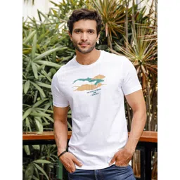 ONE SKY Graphic Printed Round Neck Short Sleeves Pure Cotton Casual T-Shirt-picture-16