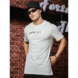 ONE SKY Typography Printed Round Neck Cotton T-shirt-picture-39