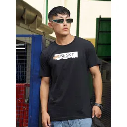 ONE SKY Typography Printed Round Neck Cotton T-shirt-picture-32