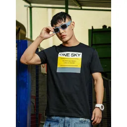 ONE SKY Typography Printed Round Neck Cotton T-shirt-picture-33