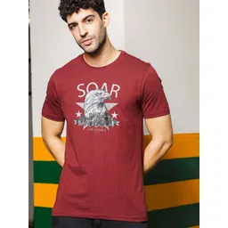 ONE SKY Typography Printed Round Neck Short Sleeves Cotton T-shirt-picture-15