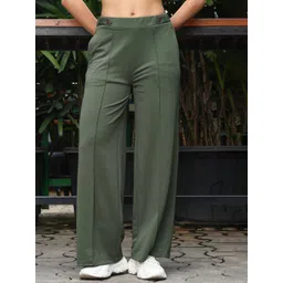 ONE SKY Women Flared Pleated Trousers-picture-24