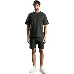 Men Solid 1 Tshirt, 1 Shorts :: Co-Ords Set-image-25