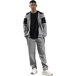 one way Men Solid Comfort and Classic Fit Tracksuit (1 Sweatshirt, 1 Trackpants)-picture-26