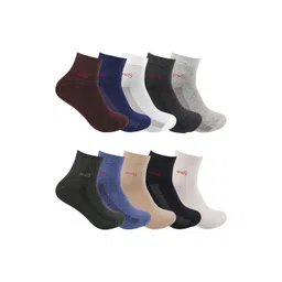 One8 Men Pack Of 10 Patterned  Cotton Ankle-Length Socks-picture-19