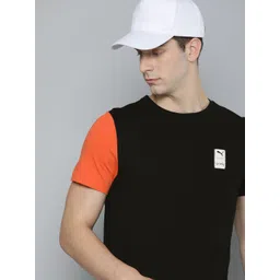 one8 x PUMA Colourblocked Slim Fit Pure Cotton Sports T-shirt-image-23