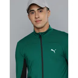 one8 x PUMA Men Green Solid VK Full-Zip Training Jacket-image-3
