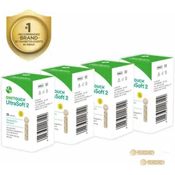 OneTouch Ultra Soft 2 Lancets - 25 Count (Pack of 4 Multicolor) 100 Glucometer Strips-picture-47